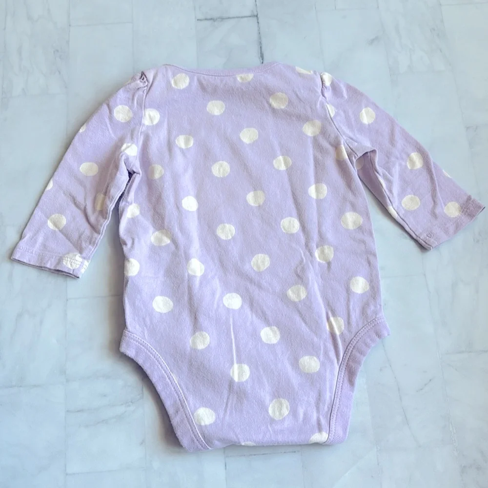 Baby Gap Pastel Purple Polka Dotted Cotton Bodysuit